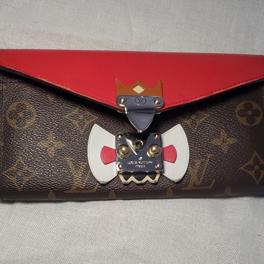 Louis Vuitton Red and Brown Monogram Wallet